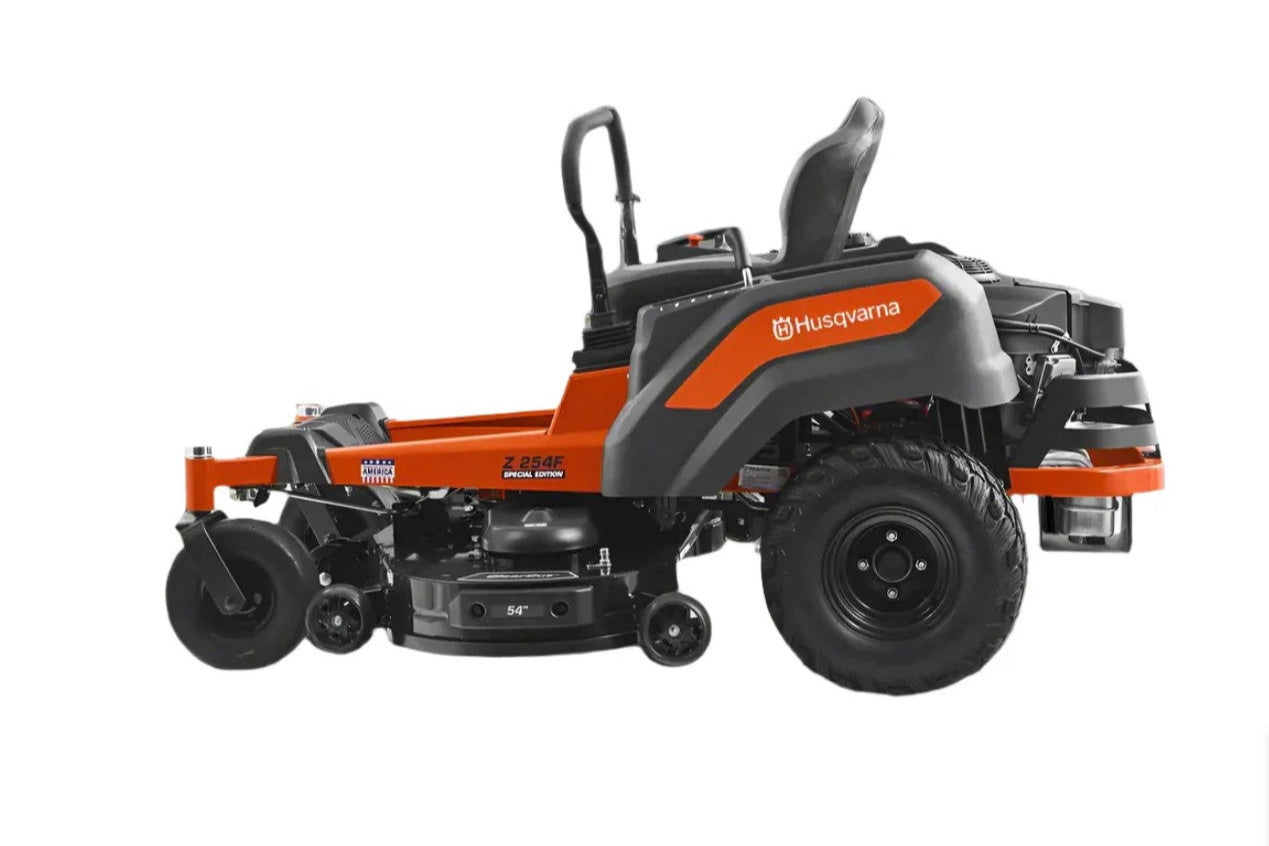 Husqvarna lawn mower on a white background