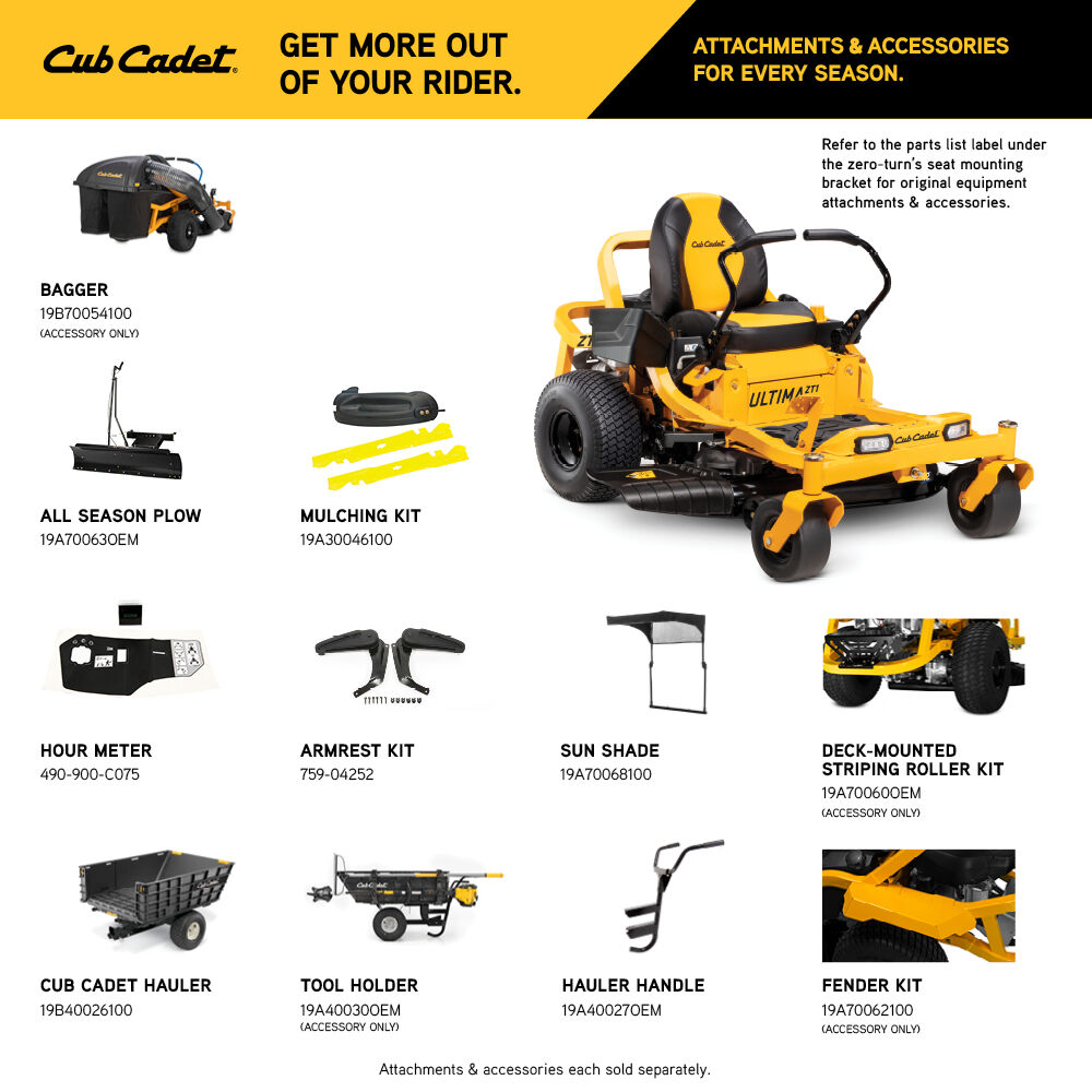 Cub Cadet ZT1 42" Zero Turn Mower – 21.5HP Kawasaki