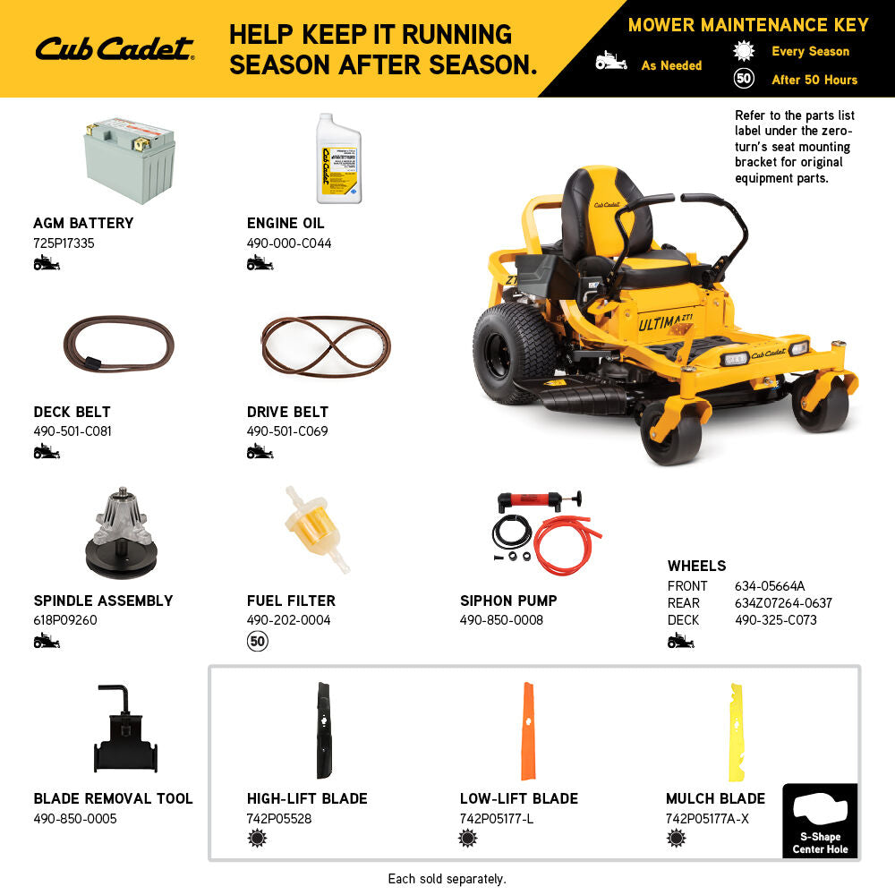 Cub Cadet ZT1 42" Zero Turn Mower – 21.5HP Kawasaki